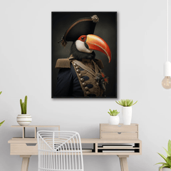 Toucan in Uniform Canvas Wall Art Print Poster