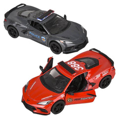 2021 Corvette Police/Firefighter 5" Diecast Pull Back Toy