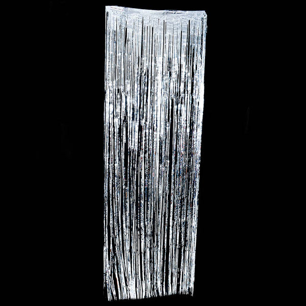 SILVER FOIL FRINGE CURTAIN 36