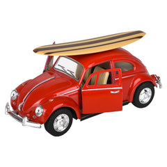 5" Diecast Pull Back 1967 VW Beetle/Surfboard