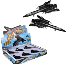 8" DIE-CAST PULL BACK SR-71 BLACKBIRD (6PCS/DISP)  Car Toys