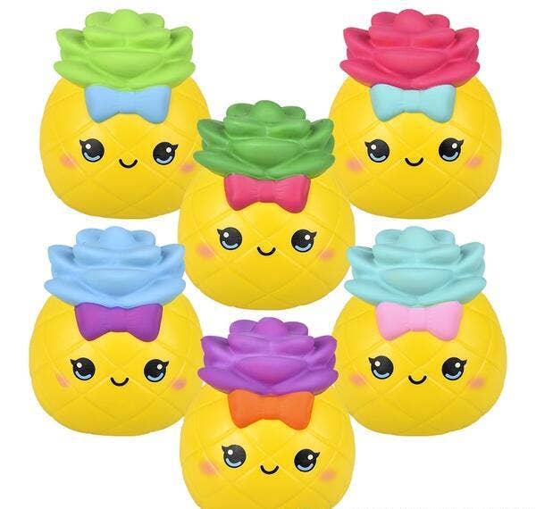 JUMBO SQUISH PINEAPPLE BOW MIX 10