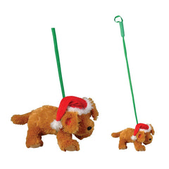 11" CHRISTMAS PET DOG W/LEASH LLB Plush Toys