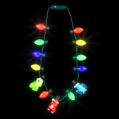 Light-Up Christmas Dinosaur Necklace 20" LLB Light-up Toys