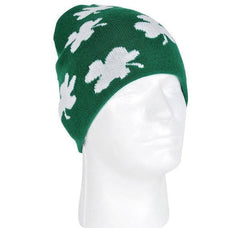 KNIT SHAMROCK BEANIE HAT