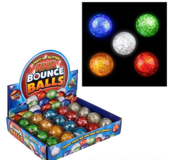 1.75" LIGHT-UP GLITTER HI BOUNCE BALL 20PCS  Light-up Toys