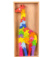 14" x 6.5" WOODEN GIRAFFE LETTER PUZZLE LLB Puzzle