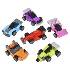 2.75" BUILDING BLOCK PULL BACK RACE CAR LLB kids toys