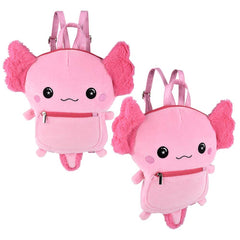 Axolotl Plush Mini Backpack 11.5"x14"- LLB Toys