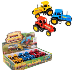 3.75" DIE-CAST PULL BACK FARM TRACTORS LLB Car Toys