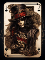 Steampunk Jack of Clubs Canvas Wall Art Print