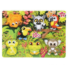 11.75" x 10.25" 7 PC CHUNKY RAINFOREST PUZZLE LLB Puzzle