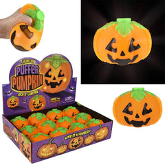 4" Light-Up Jack O Lantern Puffer 12ct LLB Light-up Toys