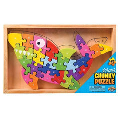 10.25" x 6.5" WOODEN SHARK LETTER PUZZLE LLB Puzzle