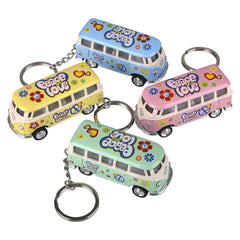 2.5" Diecast Pull Back 1962 VW Bus Keychain /Printing-Pastel