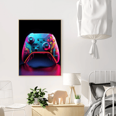 Xbox Series X|S Neon Controller Canvas Wall Art Print