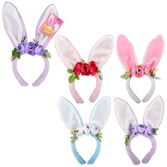 Plush Bunny Ears With Flowers LLB Plush Toys