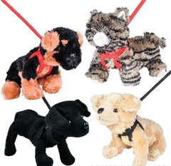 11" CAT&DOG W/ 35" LEASH LLB Plush Toys