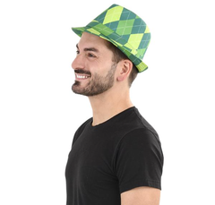 GREEN PLAID FEDORA LLB kids toys