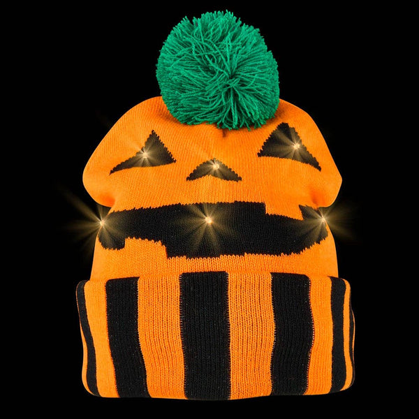 Light-Up Jack O Lantern Beanie Hat - Halloween- LLB Toys