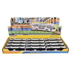 7" Diecast Pull Back White Coach Bus LLB Car Toys