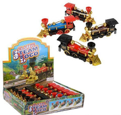 7" Pull Back Locomotive with Metallic Accent Car Toys