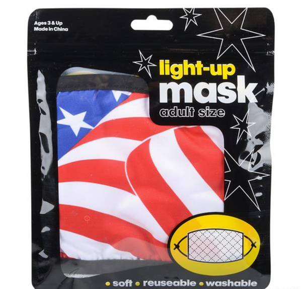 LIGHT-UP PATRIOTIC FACE MASK ADULT SIZE LLB Light-up Toys