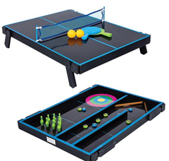 NEON WOODEN TABLETOP 4 IN 1 MULTI GAME 20"x18.5"  kids toys