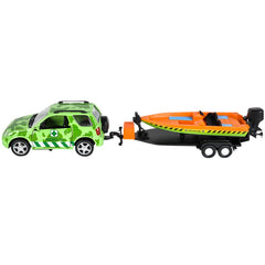 JUNGLE DIECAST 4 X 4 ROVER AND SPEEDBOAT LLB kids toys