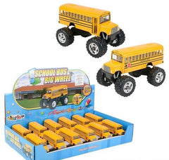 5" DIE-CAST PULL BACK BIG WHEEL SCHOOL BUS LLB Car Toys