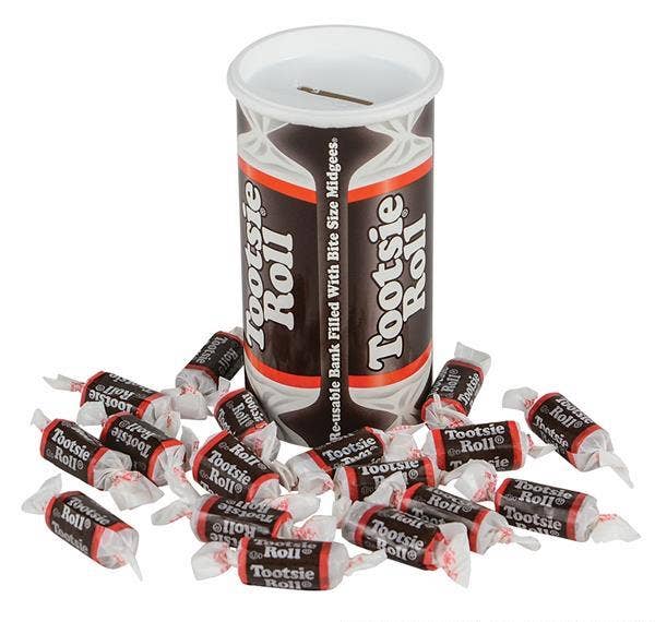 4 OZ TOOTSIE BANK WITH TOOTSIE ROLLS LLB kids toys