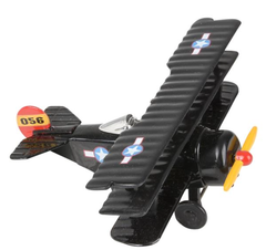 5" DIECAST PULL BACK CLASSIC BIPLANE LLB  Toy Plane-Kids