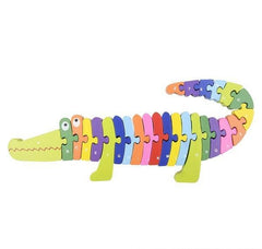 13.75" x 6" WOODEN CROCODILE LETTER PUZZLE LLB Puzzle