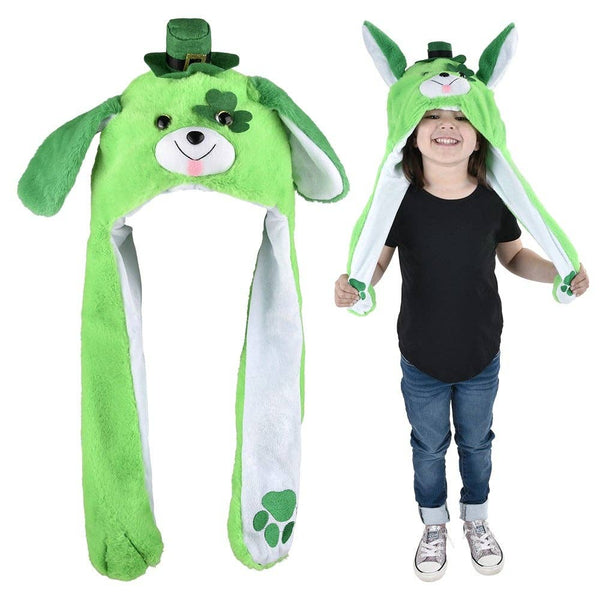 St. Patricks Day Plush Dog Popping Ear Hat Plush Toy