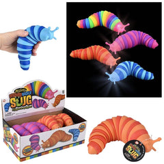 7" Light-Up Wiggle Sensory Slug 12ct- LLB Toys