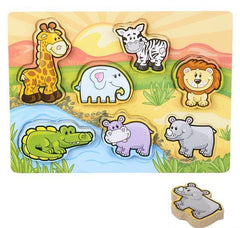 11.75" x 10.25" 7 PC CHUNKY SAFARI TOON PUZZLE LLB Puzzle