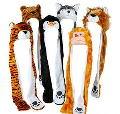 plush ANIMAL HAT MIX WITH LONG PAWS 35"