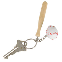 3" WOODEN BAT W/BASEBALL KEYCHAIN LLB Keychain