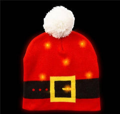 SANTA BELT LIGHT-UP BEANIE HAT Christmas