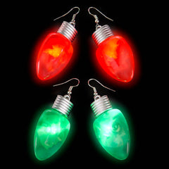 2" FLASHING BULB SHAPE EARRINGS LLB Christmas