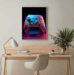 Xbox Series X|S Neon Controller Canvas Wall Art Print