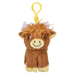4" Plush Highland Cow Clip On