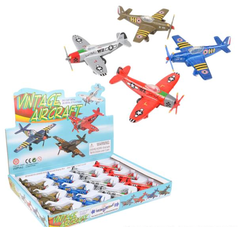 5" DIE-CAST PULL BACK VINTAGE PLANE LLB Car Toys