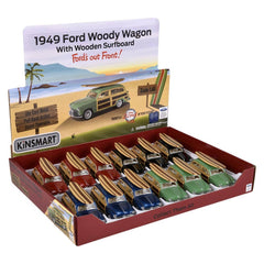 1949 Ford Woody Wagon with Surfboard - 5" Diecast Car