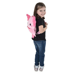 Axolotl Plush Mini Backpack 11.5"x14"- LLB Toys