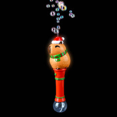 Light-Up Christmas Capybara Bubble Wand 13" - LLB Toys