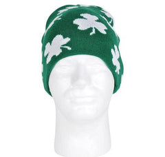 KNIT SHAMROCK BEANIE HAT