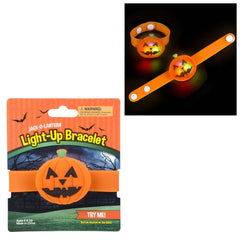 8.5" LIGHT-UP JACK-O-LANTERN SNAP BRACELET - LLB Toys