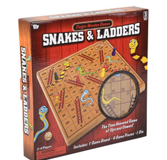 10" WOODEN SNAKES AND LADDERS LLB kids toys