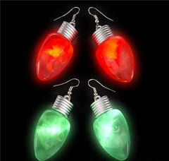 2" FLASHING BULB SHAPE EARRINGS LLB Christmas